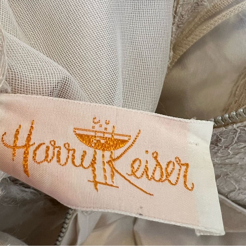 1950’s Harry Keiser Cream & Ivory Maxi Formal Party Dress Size XS - Picture 2 of 10